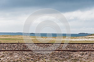 railroad railway at Quiberon in Morbihan, France