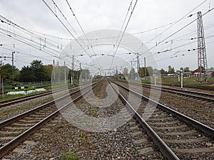 Railroad Railway With Stones on The Ground