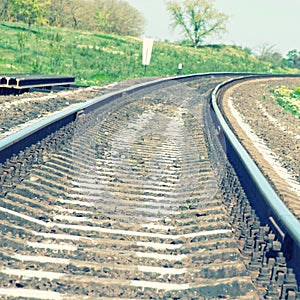 Railroad recedes into the distance