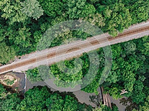 Railroad overlook by drone DJI mavic mini photo