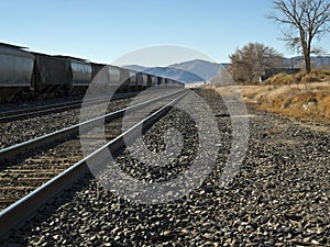Railroad siding in a desert town