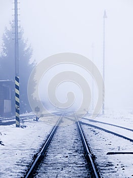 Railroad in smog