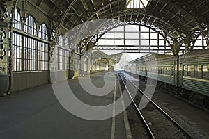 Railroad station platform