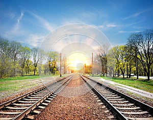 Railroad at sunrise