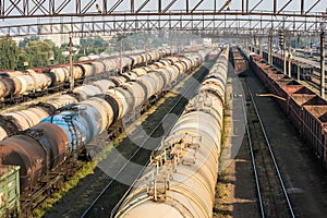 Railroad tank cars and cargo wagons