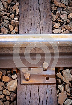 Railroad Tie and Rail Closeup