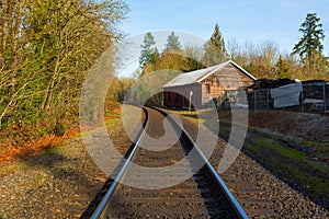 Railroad Track in Aurora Oregon