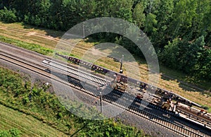 Railroad Track Construction. Train Track Repair and Maintenance. Build A Railway Track for train to run. Laying steel rail. Repair