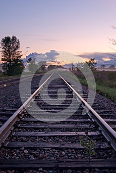 Railroad Track in the Evening