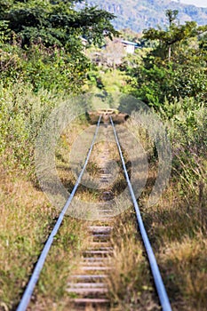 Railroad track Kalaw Shan state Myanmar