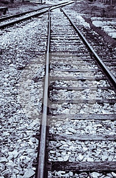 Railroad track monochrome