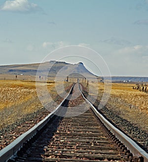 Railroad Track on the Prairie