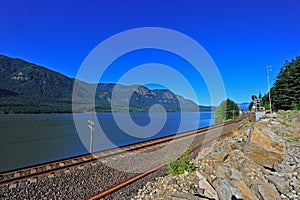 Railroad Tracks along a river