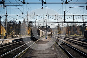 Railroad tracks in Avesta Sweden