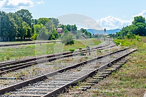 railroad tracks . background or texture