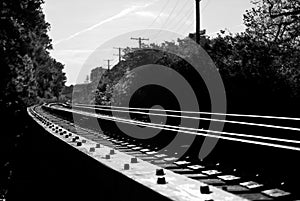 Railroad tracks black & white