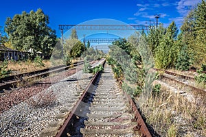 Railroad tracks in Chernobyl Zone