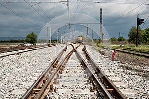 Railroad tracks closeup
