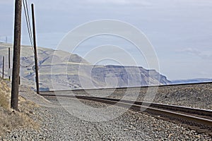 Railroad Tracks In The Columbia River Gorge