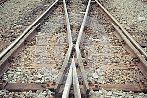 Railroad tracks crossing