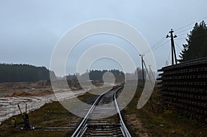 Railroad tracks in the industrial zone
