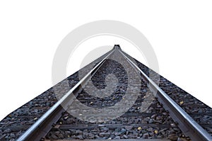 Railroad tracks islated on white