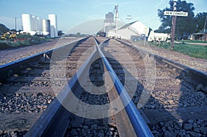 Railroad tracks in New Cambria, Kansas