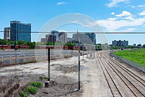 Railroad Tracks next to Residential Buildings in the South Loop of Chicago