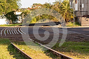 Railroad tracks from an old train station in Brazil