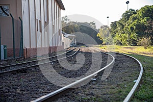 Railroad tracks from an old train station in Brazil