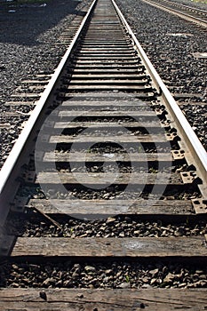 Railroad tracks in Portland, Oregon.