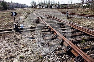 Railroad tracks and railroad switch
