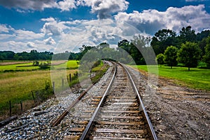 Railroad tracks in rural Carroll County, Maryland. photo