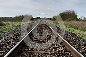 Railroad tracks in rural England