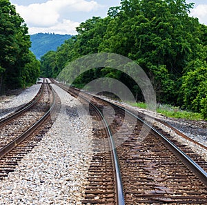 Railroad Tracks in Rural Virginia, USA