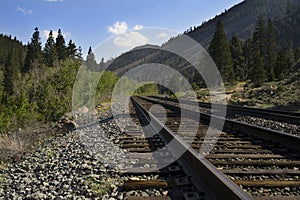 Railroad tracks in the Sierra Nevada Range