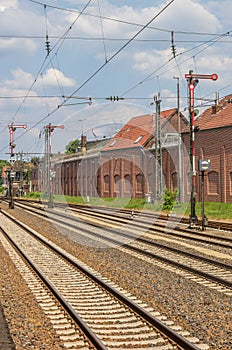 Railroad tracks and signals in Lingen