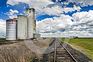 Railroad Tracks and Silos