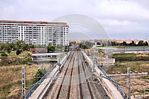 Railroad tracks in Spain