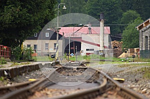 Railroad tracks in station Korenov