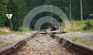 Railroad tracks in station Korenov