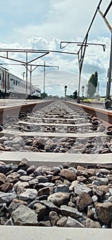 The railroad tracks with the stones