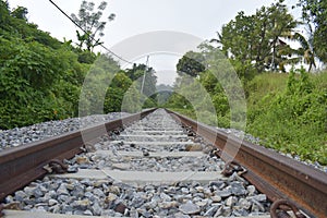 railroad tracks straight ahead