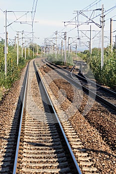 Railroad tracks and switch