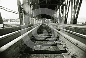 Linee ferroviarie brani sul il treno ponte 