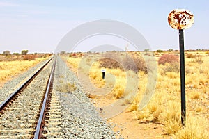 Railroad tracks Transnamib railways, Namibia