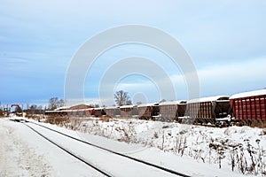 Railroad tracks in winter