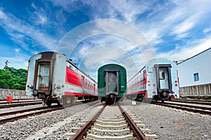 The railroad train dispatching station stops