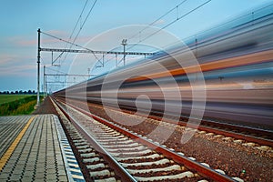 Railroad travel and transportation industry business concept