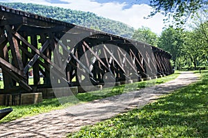 The Railroad trestle at Harpers Ferry in Virginia USA